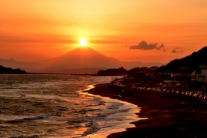 富士山斜陽